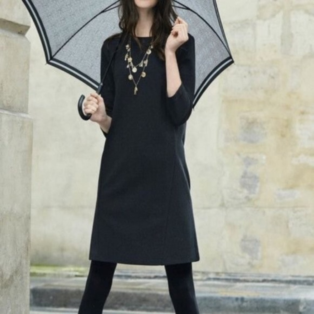 Boden 6L Dress Navy Blue OTTOMAN Ribbed Knit Sheath Fall Autumn Neutral Winter - Picture 6 of 6